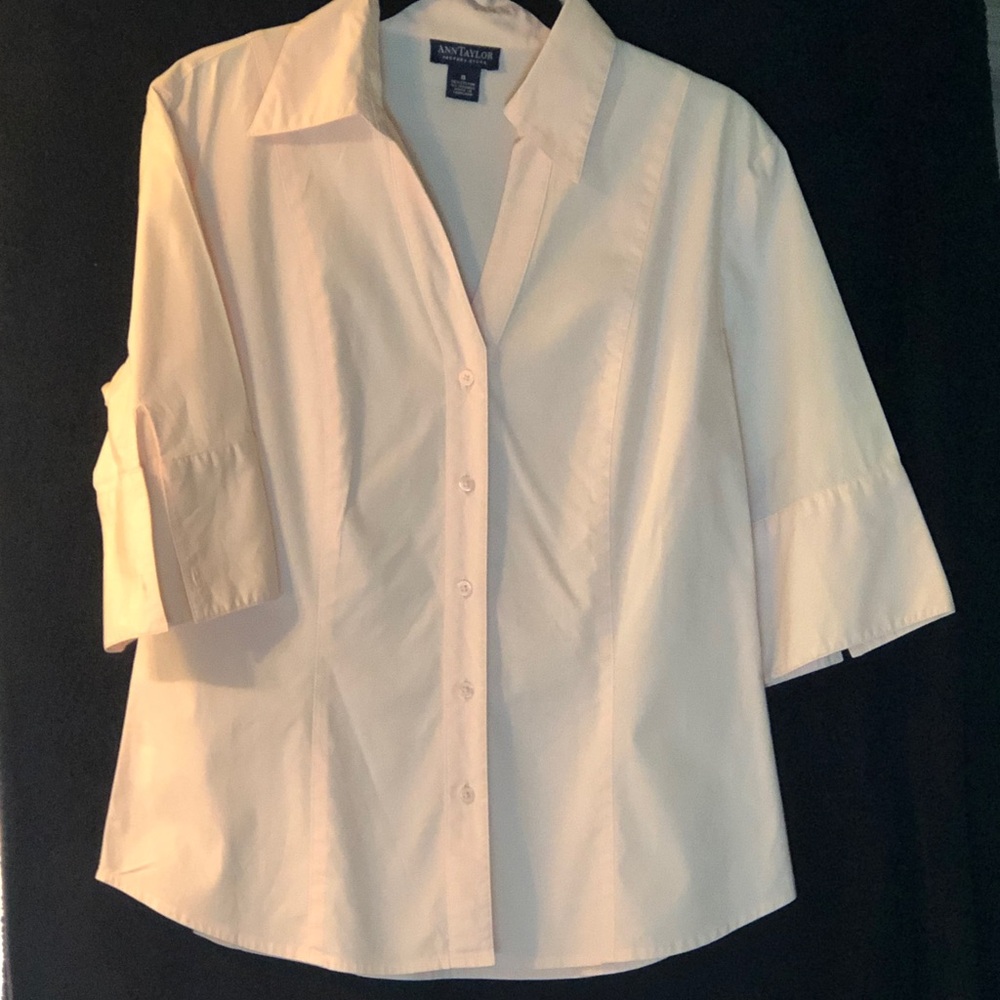 Ann Taylor Ivory Button-Down Blouse